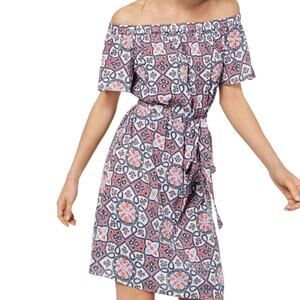 Michael Kors Mosaic Off-The-Shoulder Dress Women's Size L
